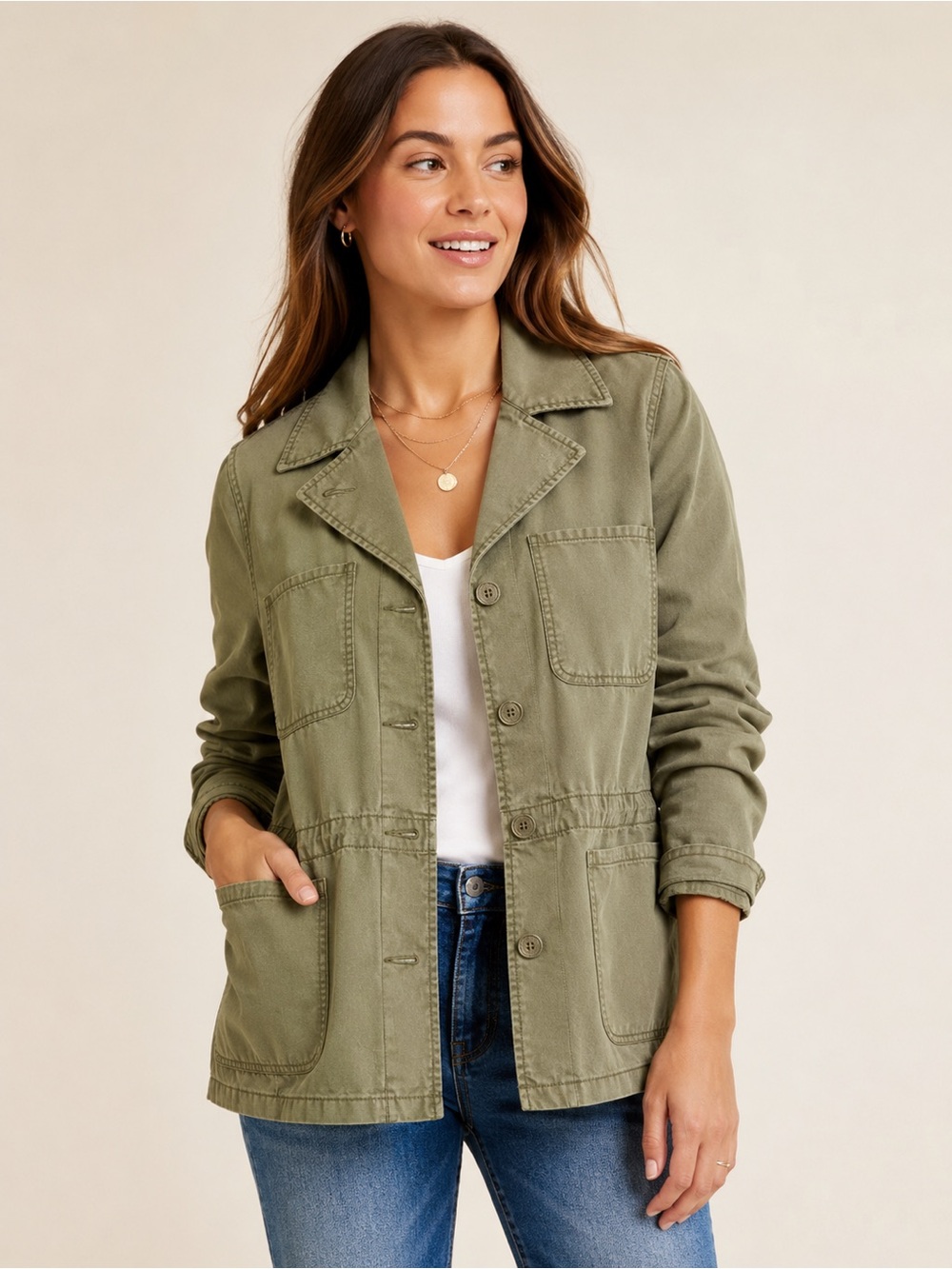 New Madewell Olive Utility Jacket Military Safari Field Cargo Jacket NWT Women’s
